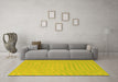 Machine Washable Abstract Yellow Contemporary Rug in a Living Room, wshcon613yw