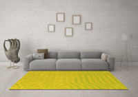 Machine Washable Abstract Yellow Contemporary Rug, wshcon613yw