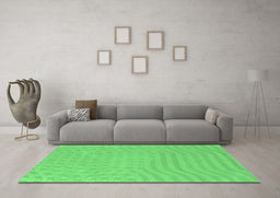 Machine Washable Abstract Emerald Green Contemporary Area Rugs in a Living Room,, wshcon613emgrn
