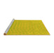 Sideview of Machine Washable Abstract Yellow Contemporary Rug, wshcon613yw