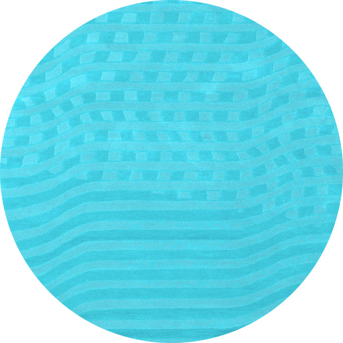 Round Abstract Light Blue Contemporary Rug, con613lblu