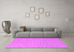 Machine Washable Abstract Pink Contemporary Rug in a Living Room, wshcon613pnk