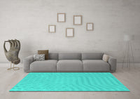 Machine Washable Abstract Turquoise Contemporary Rug, wshcon613turq
