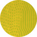 Round Machine Washable Abstract Yellow Contemporary Rug, wshcon613yw