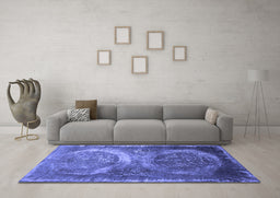 Machine Washable Persian Blue Bohemian Rug in a Living Room, wshcon614blu