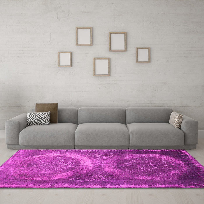 Machine Washable Persian Pink Bohemian Rug in a Living Room, wshcon614pnk