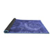 Sideview of Persian Blue Bohemian Rug, con614blu