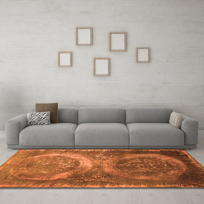 Machine Washable Persian Orange Bohemian Area Rugs in a Living Room, wshcon614org