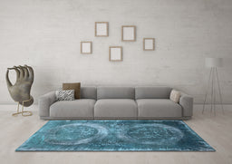Machine Washable Persian Light Blue Bohemian Rug in a Living Room, wshcon614lblu