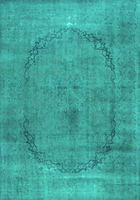 Abstract Turquoise Contemporary Rug, con615turq