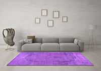 Machine Washable Abstract Purple Contemporary Rug, wshcon615pur