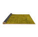 Sideview of Abstract Yellow Contemporary Rug, con615yw