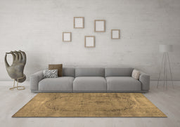 Machine Washable Abstract Brown Contemporary Rug in a Living Room,, wshcon615brn
