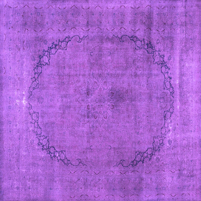 Square Abstract Purple Contemporary Rug, con615pur