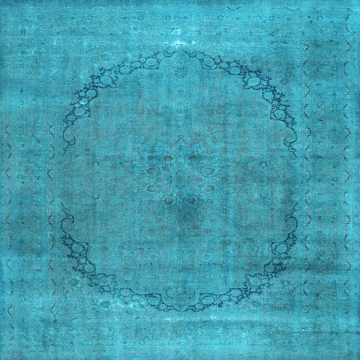 Square Abstract Light Blue Contemporary Rug, con615lblu