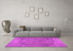 Machine Washable Abstract Pink Contemporary Rug in a Living Room, wshcon615pnk