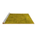 Sideview of Machine Washable Abstract Yellow Contemporary Rug, wshcon615yw