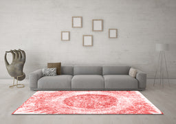 Contemporary Red Washable Rugs