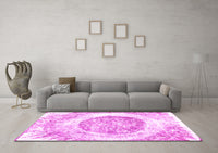 Machine Washable Abstract Pink Contemporary Rug, wshcon616pnk