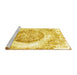Sideview of Machine Washable Abstract Yellow Contemporary Rug, wshcon616yw