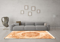 Machine Washable Abstract Orange Contemporary Rug, wshcon616org