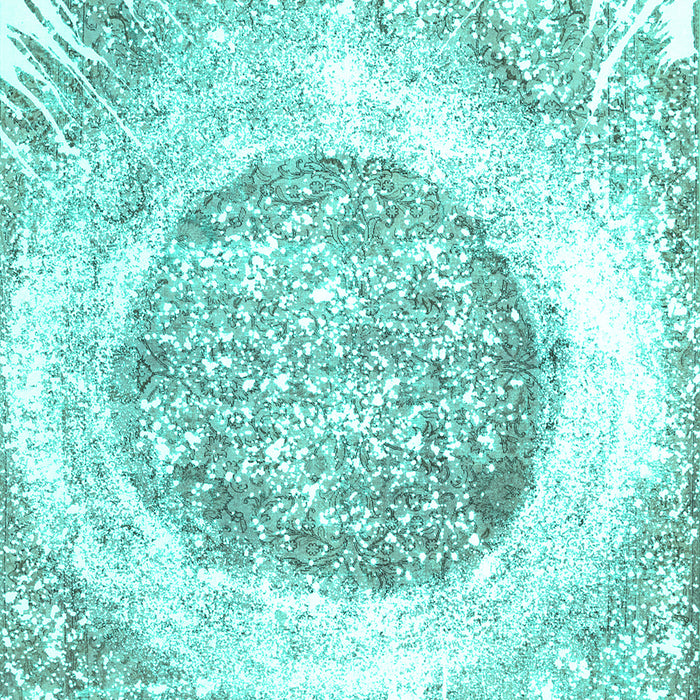 Abstract Turquoise Contemporary Rug, con616turq