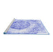 Sideview of Machine Washable Abstract Blue Contemporary Rug, wshcon616blu