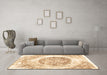 Machine Washable Abstract Brown Contemporary Rug in a Living Room,, wshcon616brn