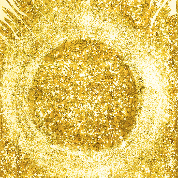 Machine Washable Abstract Yellow Contemporary Rug, wshcon616yw