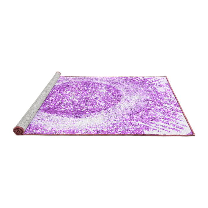 Sideview of Machine Washable Abstract Purple Contemporary Area Rugs, wshcon616pur