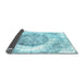 Sideview of Abstract Light Blue Contemporary Rug, con616lblu