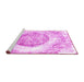 Sideview of Machine Washable Abstract Pink Contemporary Rug, wshcon616pnk