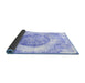 Sideview of Abstract Blue Contemporary Rug, con616blu