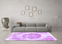 Machine Washable Abstract Purple Contemporary Rug, wshcon616pur