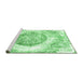 Sideview of Machine Washable Abstract Emerald Green Contemporary Area Rugs, wshcon616emgrn