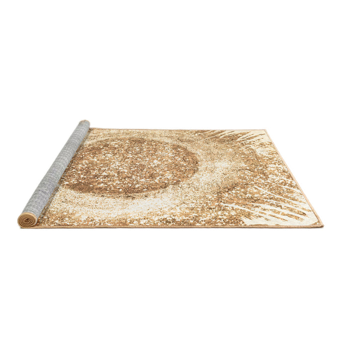 Sideview of Machine Washable Abstract Brown Contemporary Rug, wshcon616brn
