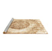 Sideview of Machine Washable Abstract Brown Contemporary Rug, wshcon616brn