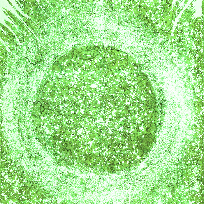 Serging Thickness of Machine Washable Abstract Green Contemporary Area Rugs, wshcon616grn