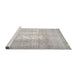 Serging Thickness of Machine Washable Contemporary Dark Gray Rug, wshcon617