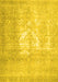Machine Washable Abstract Yellow Contemporary Rug, wshcon617yw