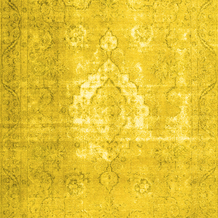 Machine Washable Abstract Yellow Contemporary Rug, wshcon617yw