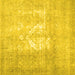 Square Machine Washable Abstract Yellow Contemporary Rug, wshcon617yw