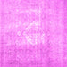 Square Machine Washable Abstract Pink Contemporary Rug, wshcon617pnk