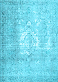 Abstract Light Blue Contemporary Rug, con617lblu