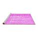 Sideview of Machine Washable Abstract Pink Contemporary Rug, wshcon617pnk