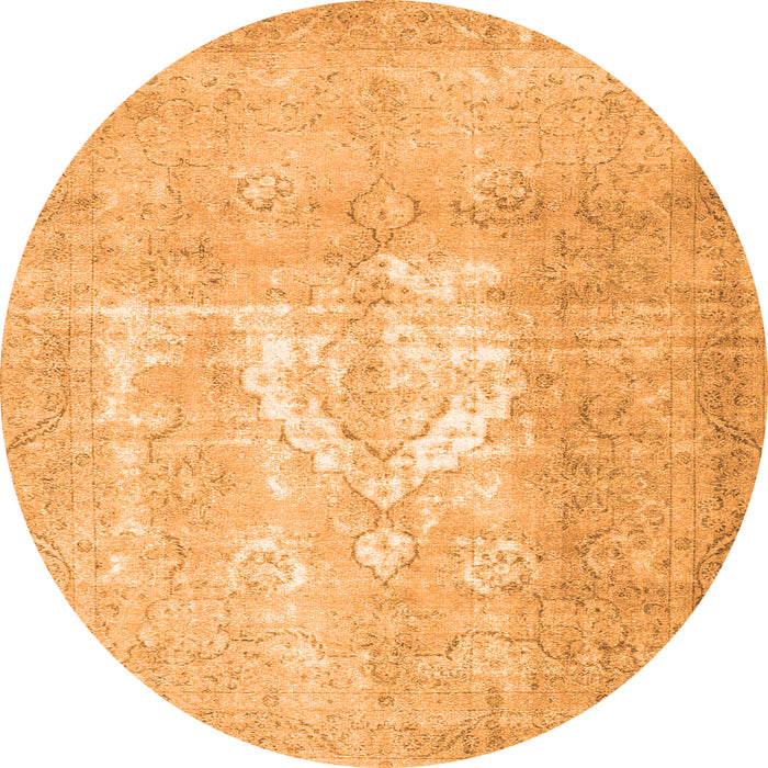 Square Abstract Orange Contemporary Rug, con617org