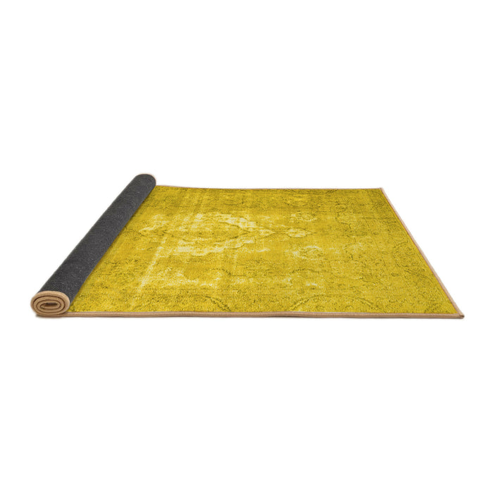Sideview of Abstract Yellow Contemporary Rug, con617yw