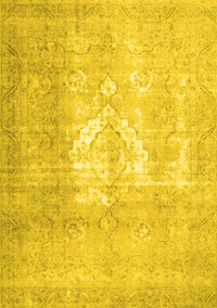 Abstract Yellow Contemporary Rug, con617yw