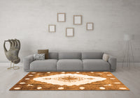 Machine Washable Abstract Orange Contemporary Rug, wshcon618org