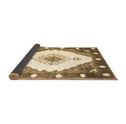 Sideview of Abstract Brown Contemporary Rug, con618brn
